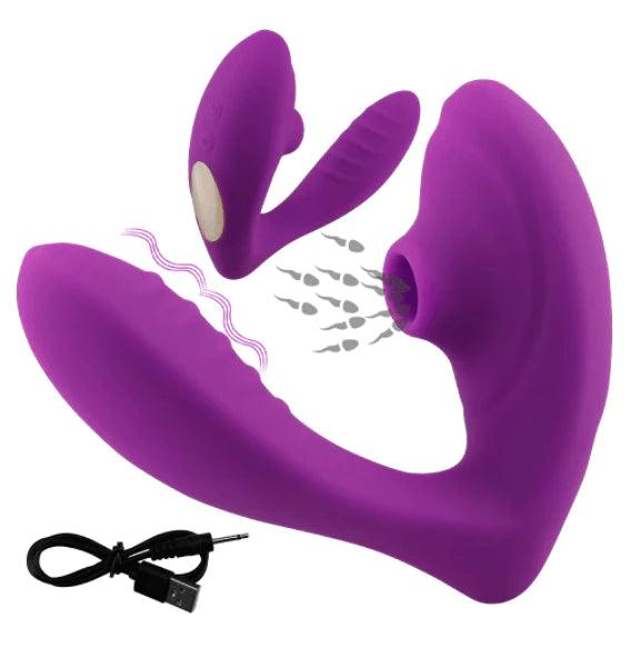 Vibrador Ponto G e Sugador de Clitóris TITAN 10 Níveis - Prazer de Luxo