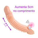 Capa Peniana Aumenta 5cm Com Vibrador Pênis Camisinha Reutilizável Texturizada - Prazer de Luxo