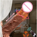 Prótese Vai e Vem Realístico com Vibração e Aquecimento e Controle Remoto à Distância - Prazer de Luxo